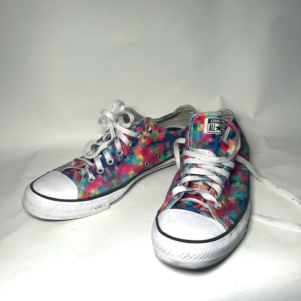Converse All-Star Low Top Sneakers in Multicolor Pixel Print
